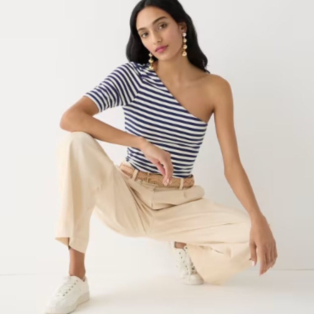 JCrew One-Shoulder Elbow-Sleeve T-Shirt